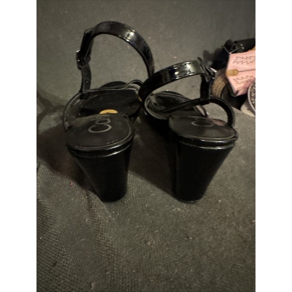 Calvin Klein Women's Belliny Wedge Sandal Black Patent 8 - Picture 3 of 5